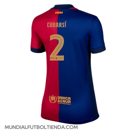 Camiseta Barcelona Pau Cubarsi #2 Primera Equipación Replica 2024-25 para mujer mangas cortas